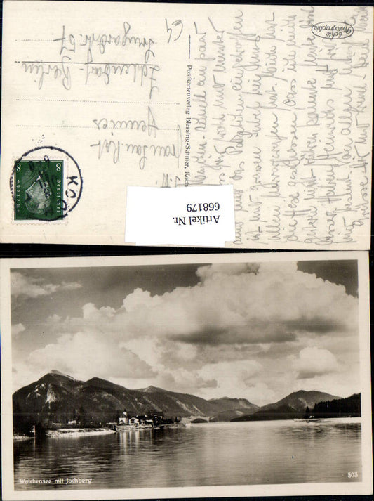 668179,Foto Ak Walchensee mit Jochberg Kochel am See