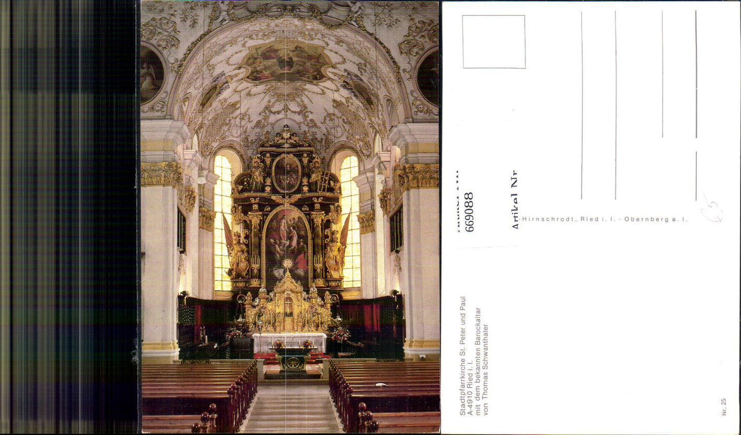 669088,Ried im Innkreis Stadtpfarrkirche St Peter u. Paul Barockaltar Schwanthaler