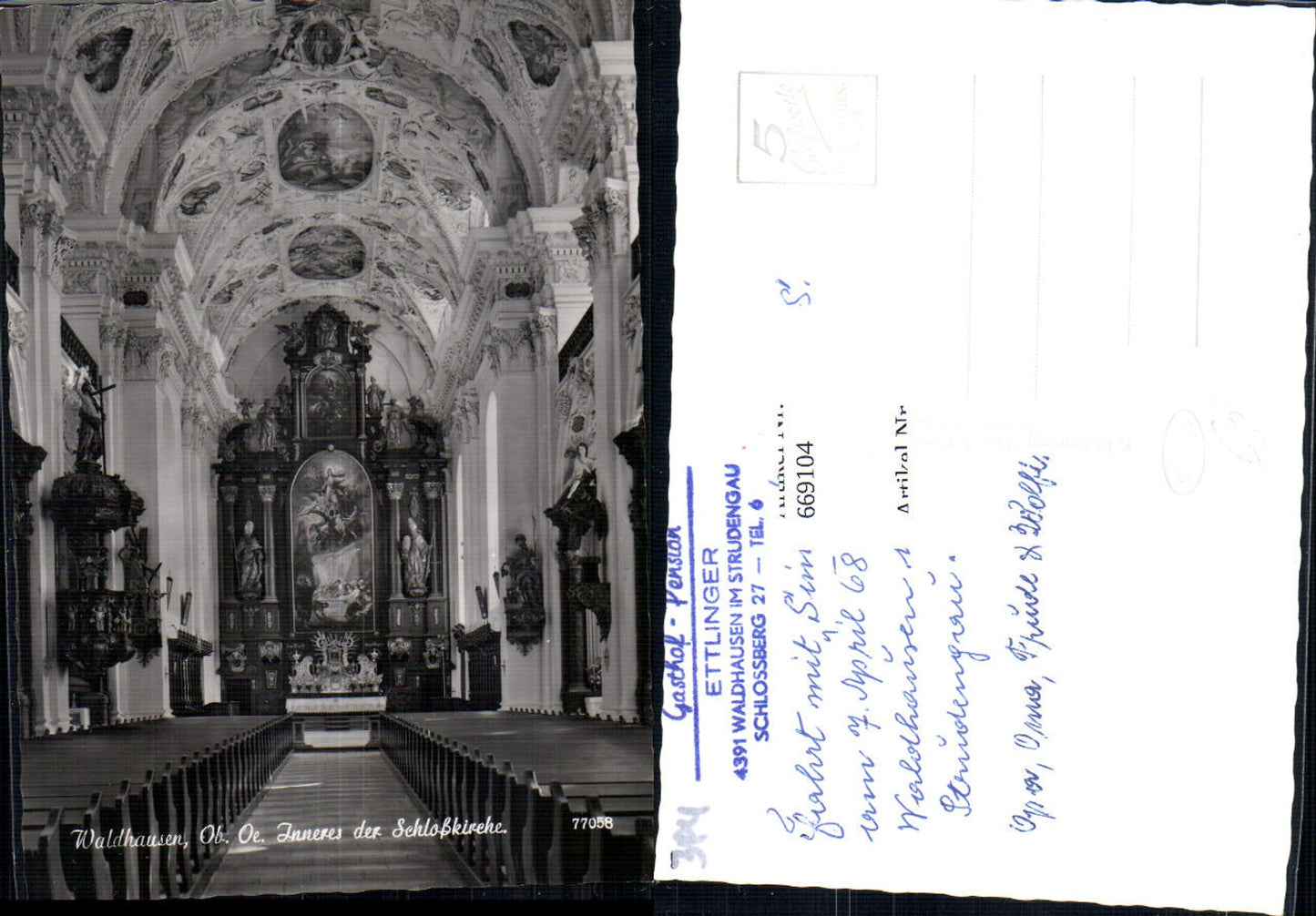 669104,Waldhausen im Strudengau Inneres d. Schloßkirche