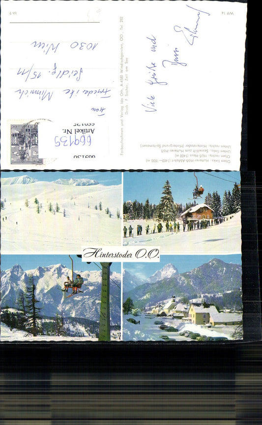 669135,Mehrbild Ak Hinterstoder Hutterer-Höß-Abfahrt Hößhaus Sessellift Wintersport