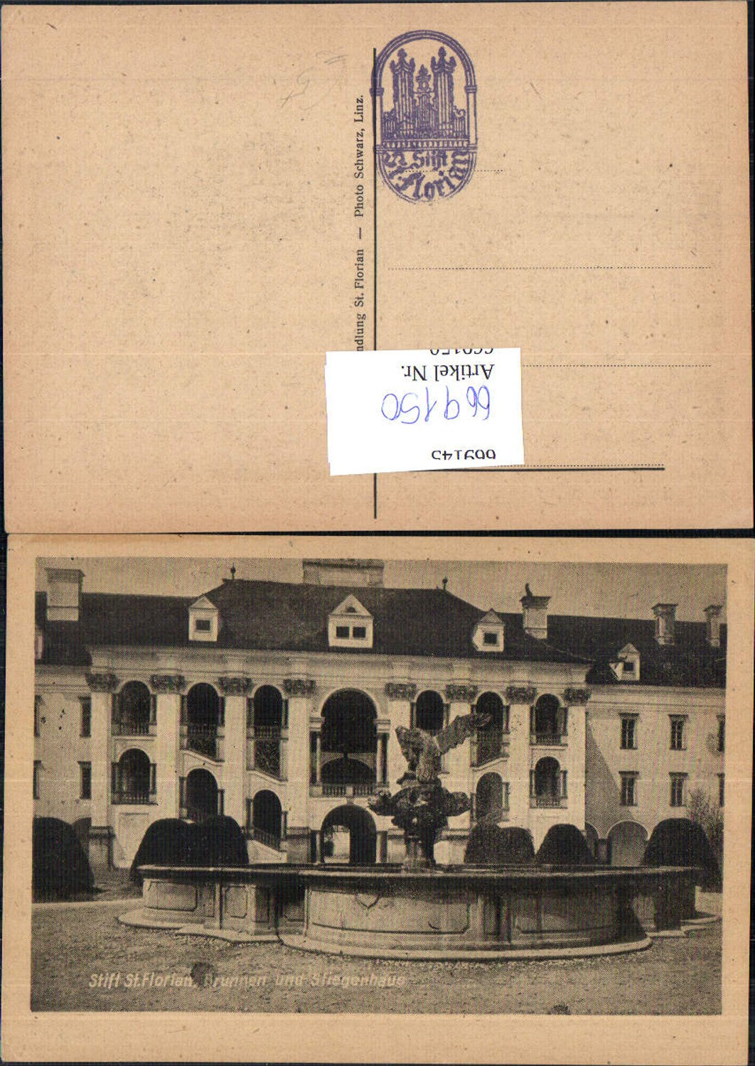 669150,Stift St Florian Brunnen u. Stiegenhaus