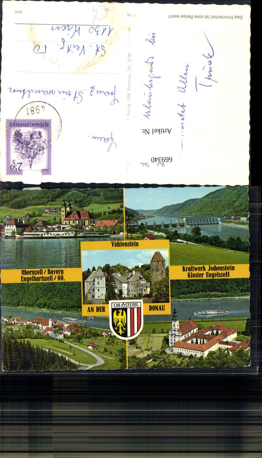 669340,Mehrbild Ak Vichtenstein a. d. Donau Obernzell Engelhartszell Kraftwerk Jochenstein