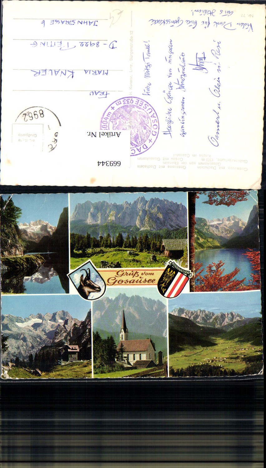 669344,Mehrbild Ak Gosausee Gosau Kirche Gablonzerhütte Gosaukamm