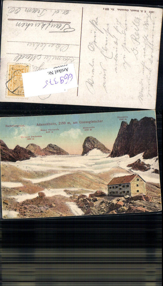 669375,Dachstein Gosau Adamekhütte Gosaugletscher pub F.E. Brandt 858 c