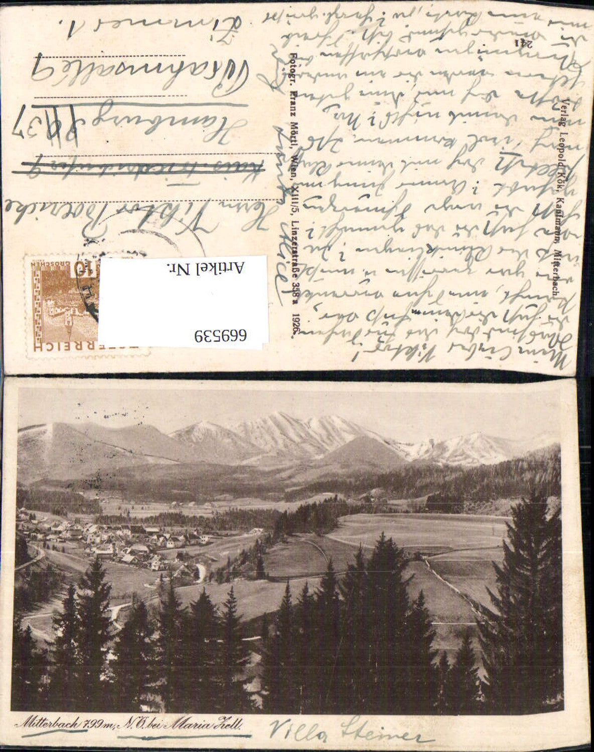 669539,Mitterbach am Erlaufsee b. Maria Zell