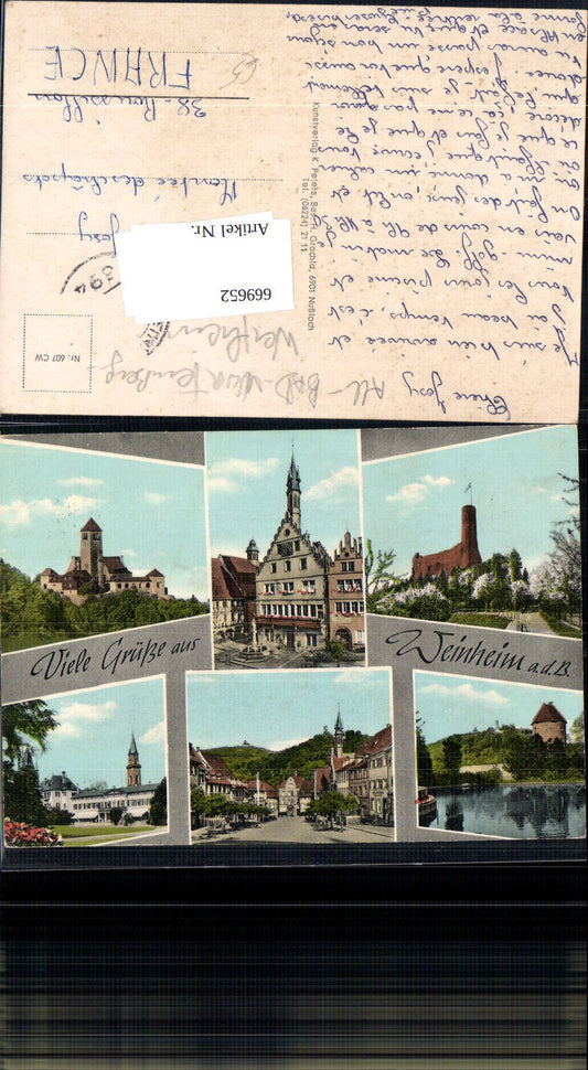 669652, Multi-image postcard Weinheim views