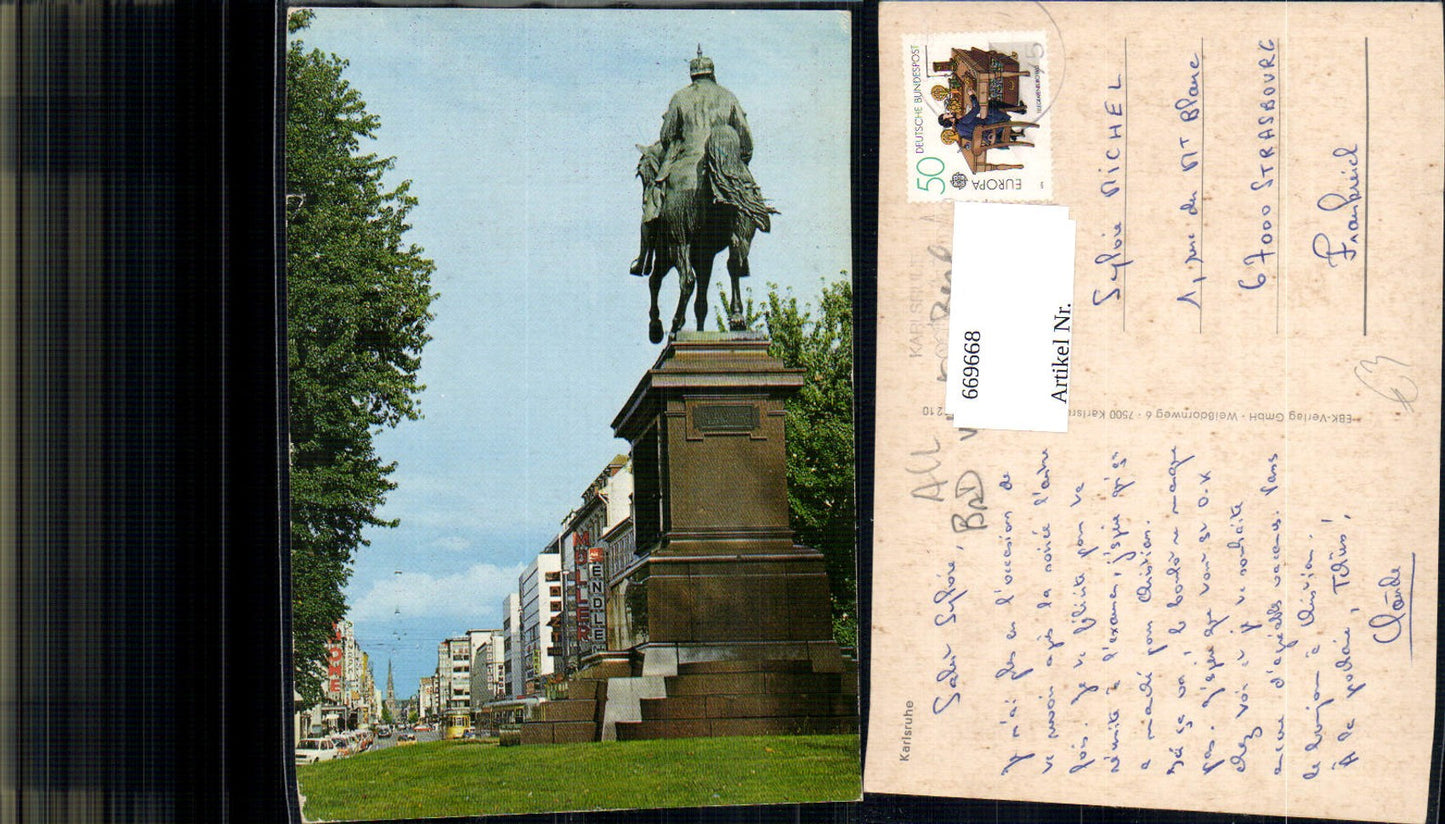 669668, Karlsruhe View Monument Equestrian Shopping Street Advertising Müller Doctor Furs