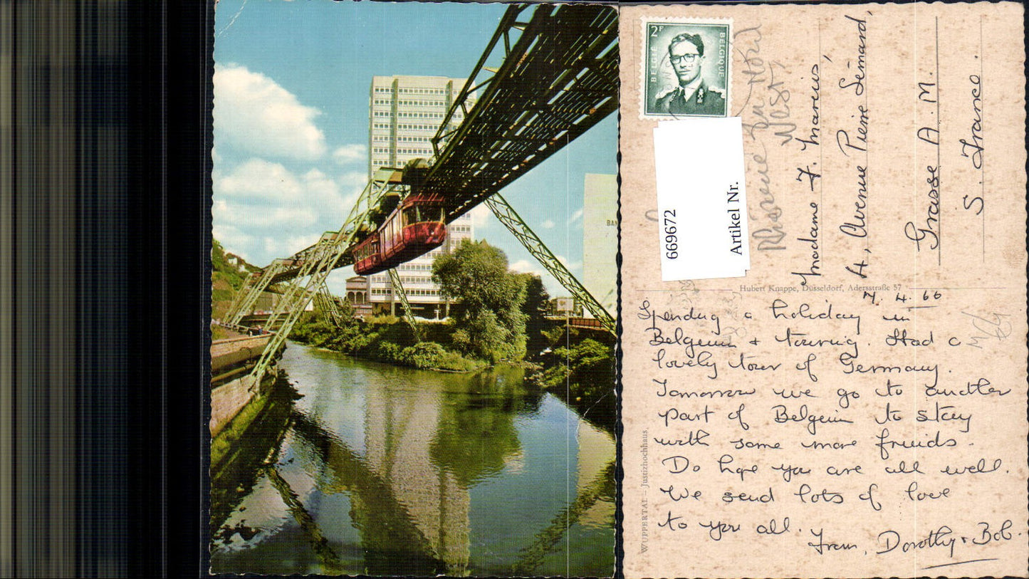669672,Wuppertal Justizhochhaus mit Schwebebahn