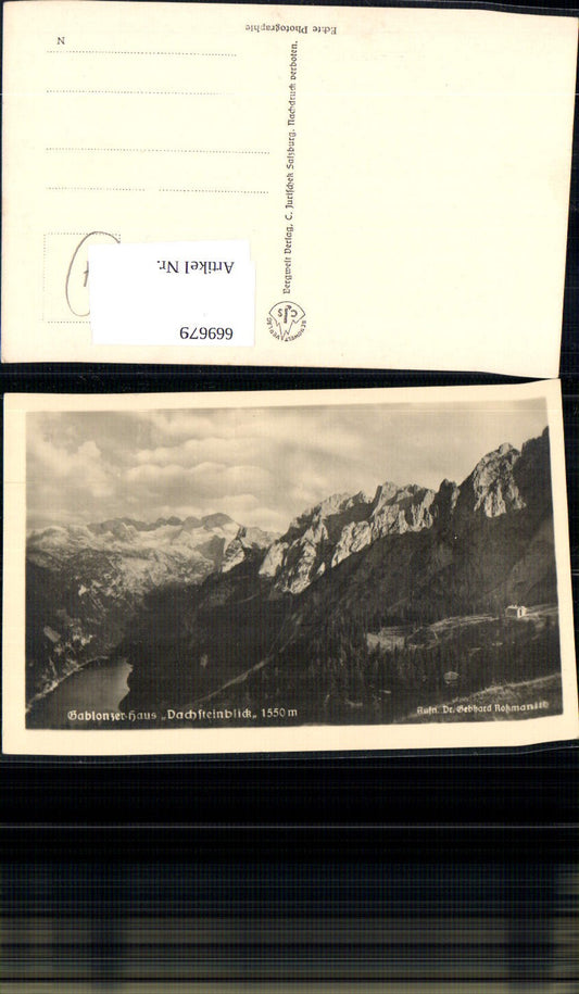 669679,Foto Ak Gosau Gablonzer Haus Dachsteinblick