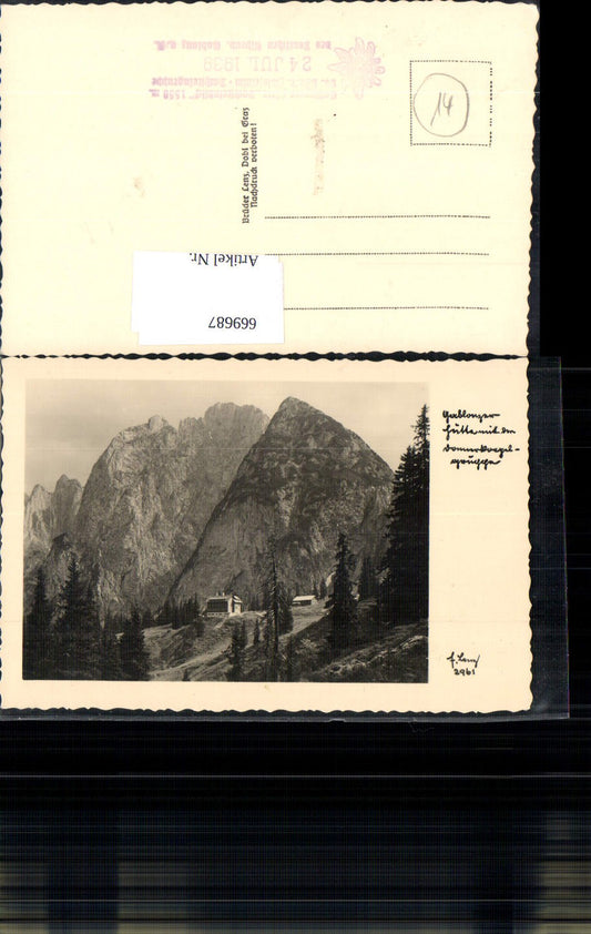 669687,Foto Ak Gosau Gablonzerhaus m. Dachsteingebirge