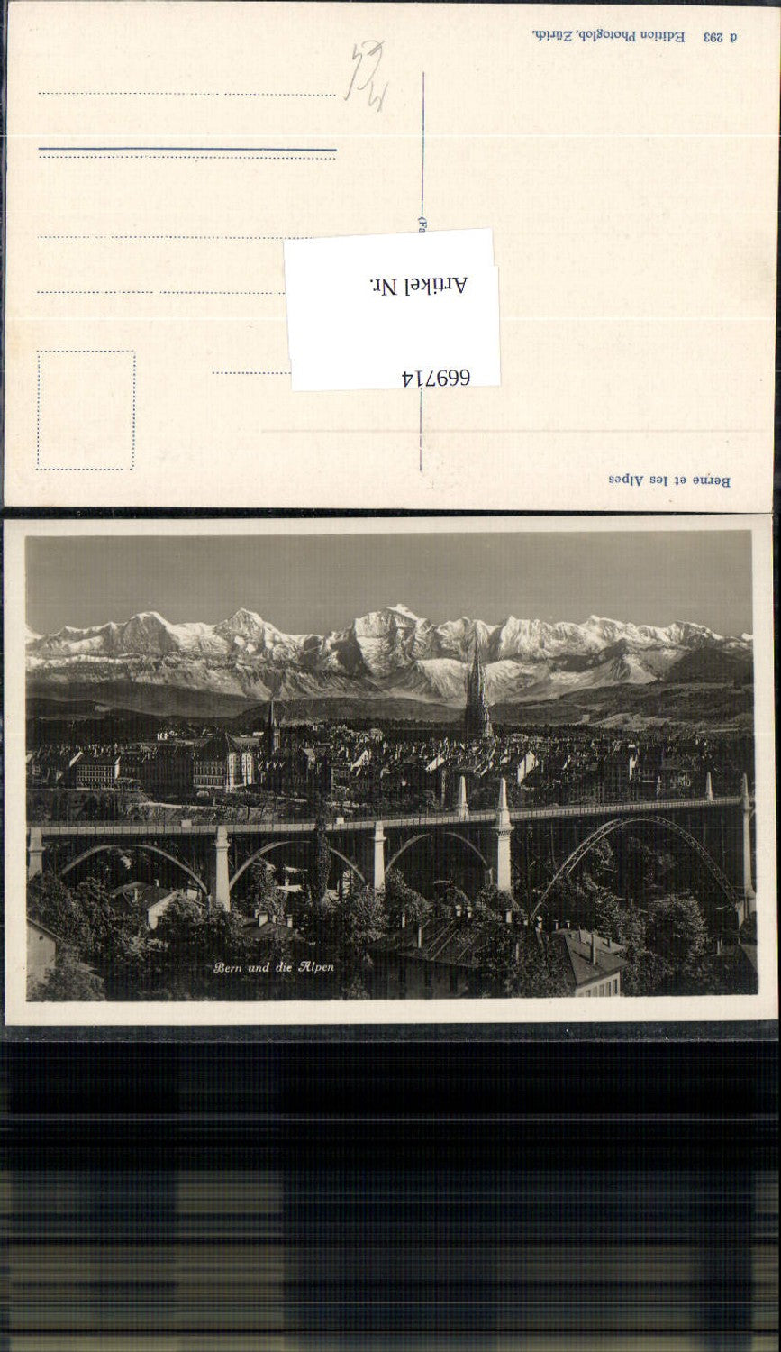669714,Bern u. d. Alpen Brücke Viadukt Berne et les Alpes Switzerland