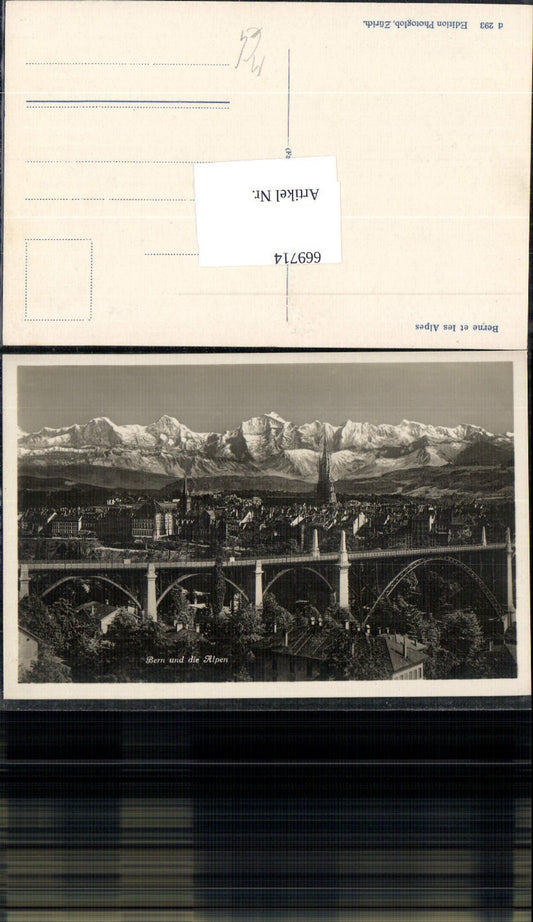 669714,Bern u. d. Alpen Brücke Viadukt Berne et les Alpes Switzerland