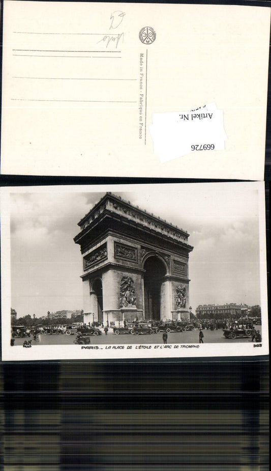 669726,Foto Ak Paris Arc de Triomphe Triumphbogen Automobile Auto France