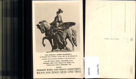 669742,Foto Ak Koblenz Deutscheck Denkmal Kaiser Wilhelms I Reiterdenkmal