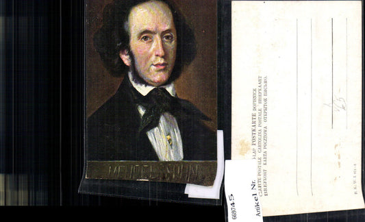 669745,Künstler Ak Felix Mendelssohn Bartholdy Komponist Portrait pub B.K.W.I. 874/8