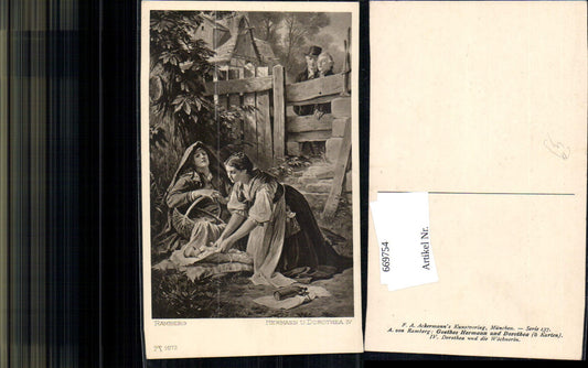 669754,Künstler Ak Ramberg Hermann u. Dorothea IV Goethe Dorothea u. d. Wöchnerin