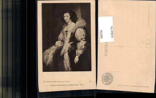 669759,Künstler Ak Van Dyck Marie Luise von Tassis Adel Frau Portait pub J. Löwy 156