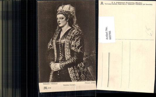 669766,Künstler Ak Tiziano Vecelli Caterina Cornaro Frau Schmuck Mode Portrait Krone Adel
