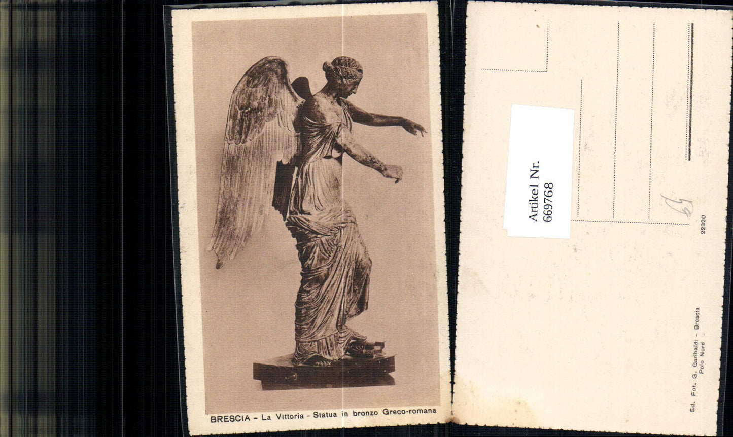 669768,Brescia La Vittoria Statua in bronzo Greco-romana Engel Statue