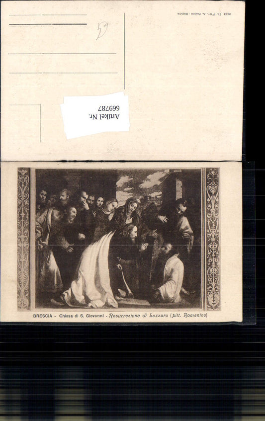 669787,Künstler Ak Romanino Resurrezione di Lazzaro Brescia Chiesa di S. Giovanni