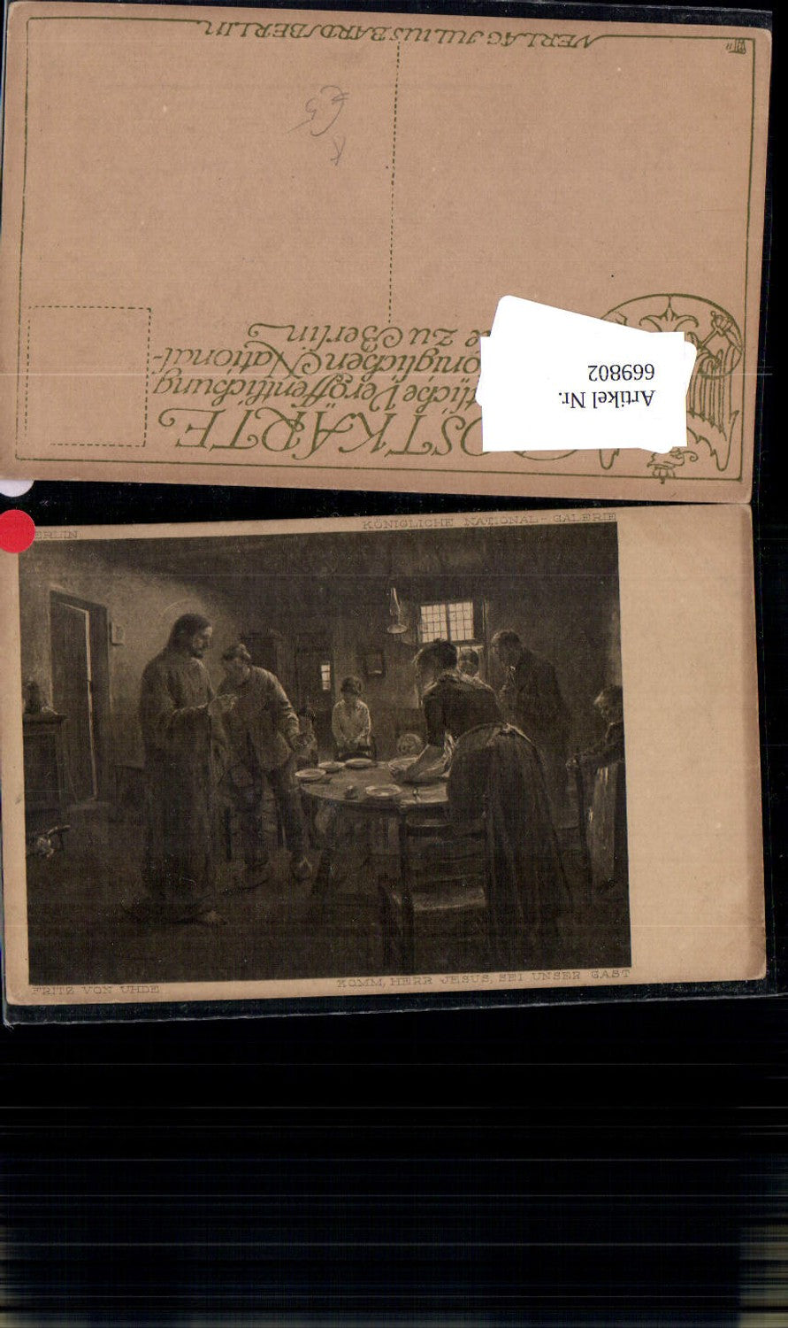 669802,Künstler Ak Fritz von Uhde Komm Herr Jesus sei unser Gast Religion