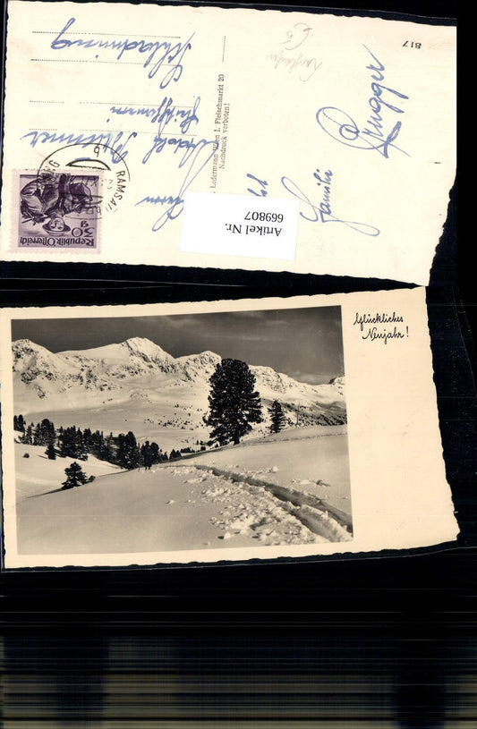 669807,Foto Ak Tourengeher Langlaufen Wintersport Winterlandschaft