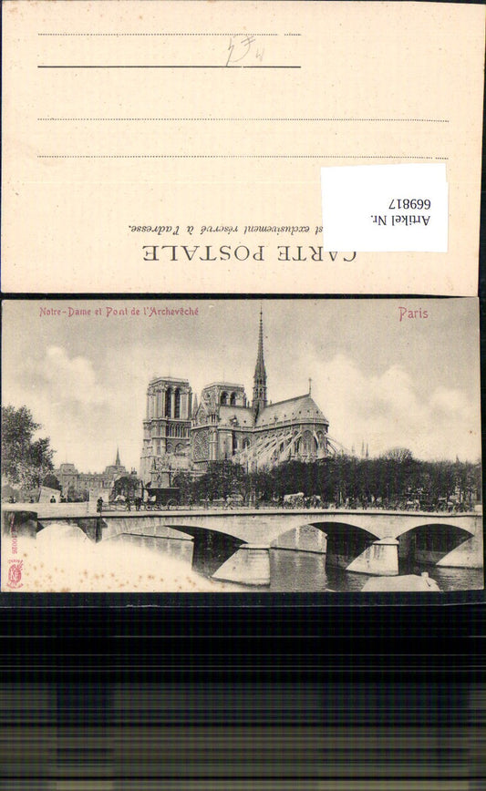 669817,Paris Notre-Dame et Pont de l Archeveche Brücke Kirche Kathedrale France
