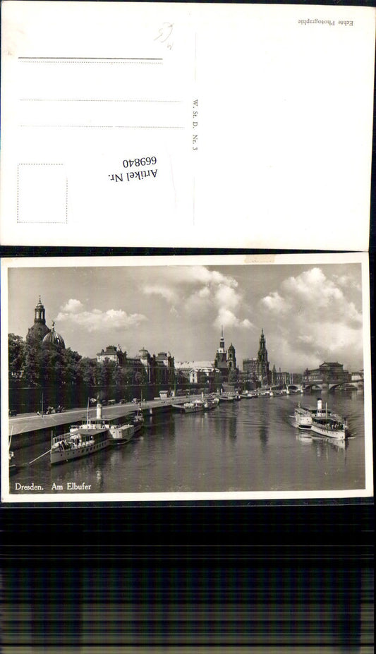 669840,Foto Ak Dresden Am Elbufer Schiffe Dampfer Binnenschiffe
