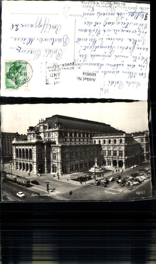 669854,Foto Ak Wien Vienna Innere Stadt Staatsoper Oper Straßenbahn