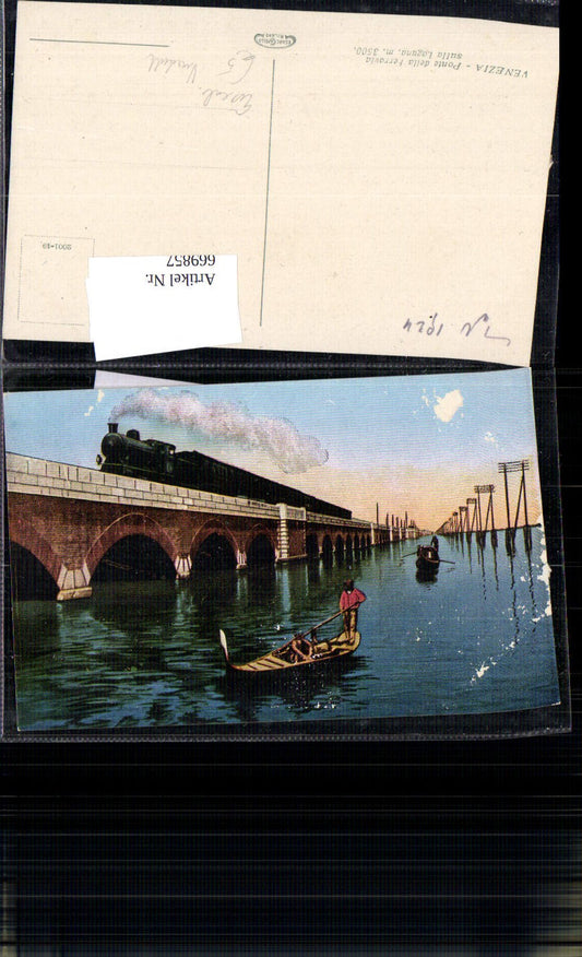 669857,Venezia Venedig Ponte della Ferrovia sulla Laguna Eisenbahn Brücke Viadukt Gondel Italy