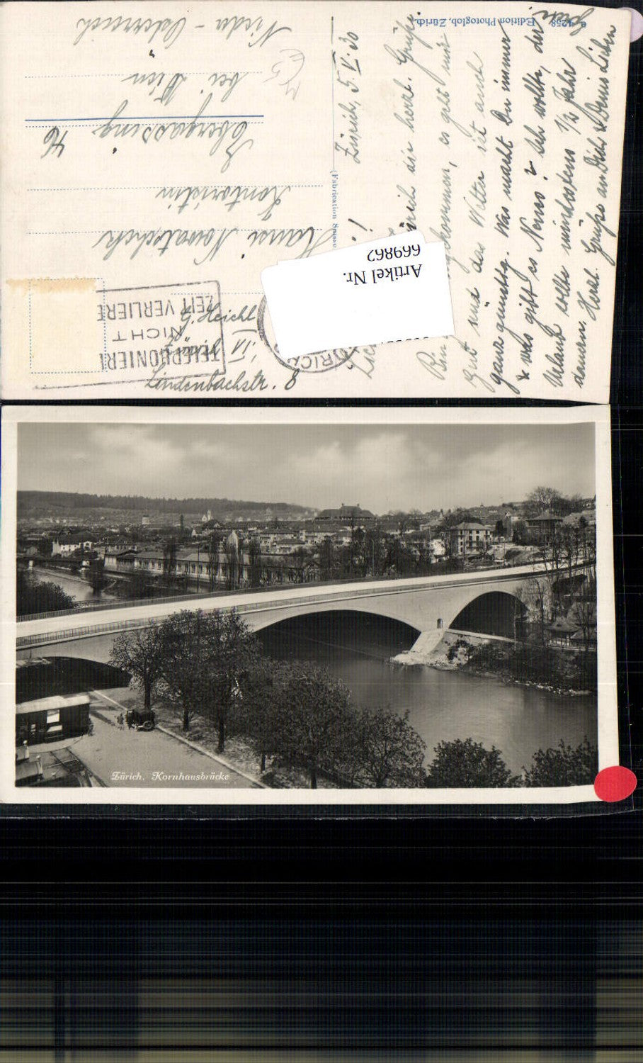 669862,Foto Ak Zürich Kornhausbrücke Brücke Bauwerk Switzerland