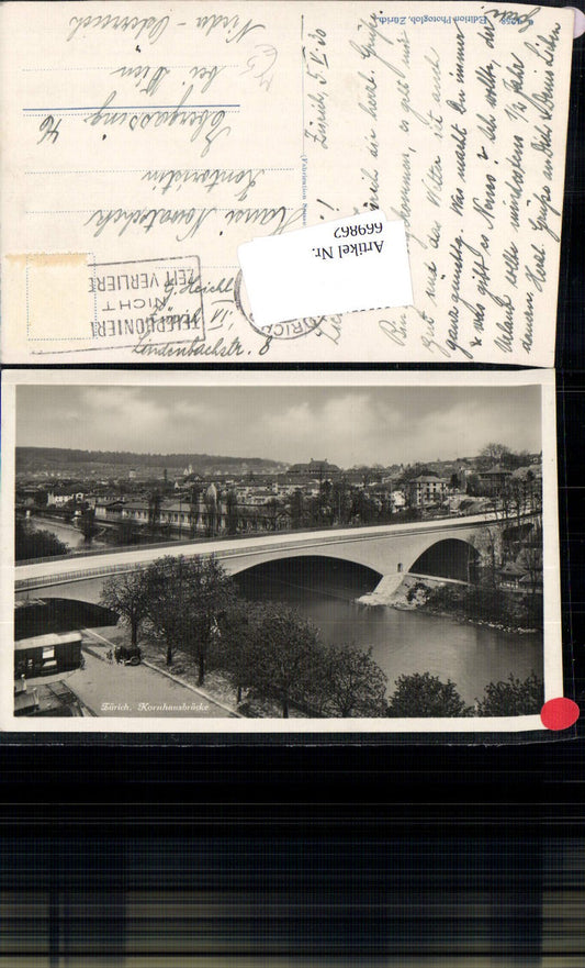 669862,Foto Ak Zürich Kornhausbrücke Brücke Bauwerk Switzerland