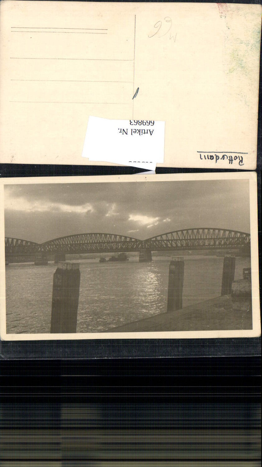 669863,Foto Ak Brücke Schiff Bauwerk Rotterdam Nederlands