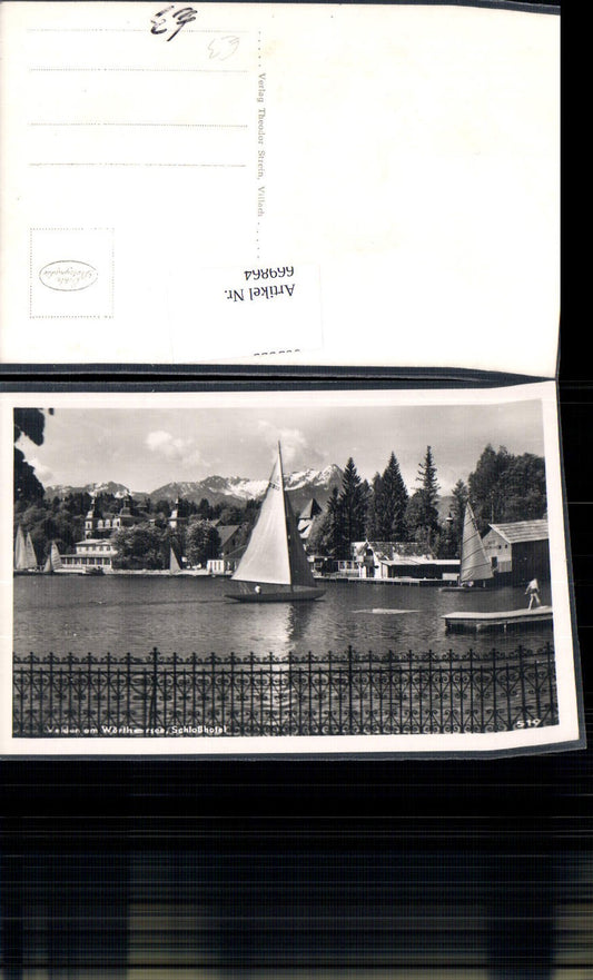 669864, Photo Ak Velden a. Wörthersee Castle Hotel Sailboat Sailing Sport
