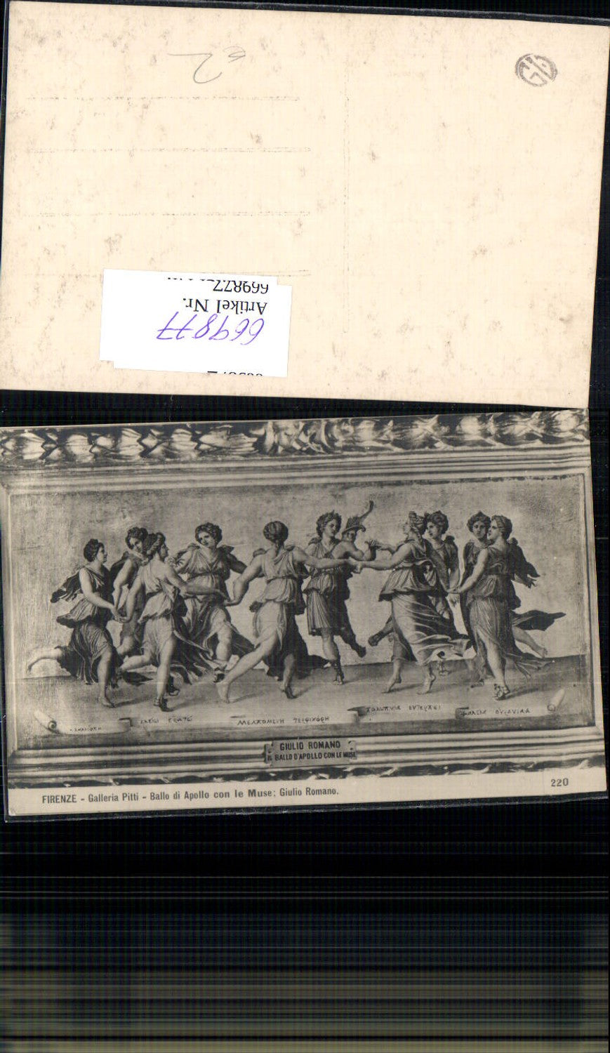 669877, Artist Ak Giulio Romano Ballo di Apollo con le Muse Dancing