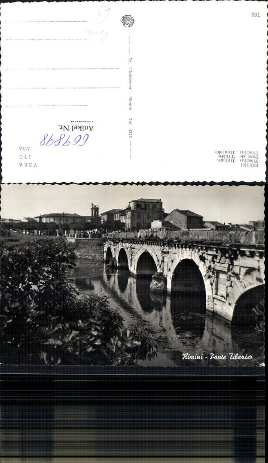 669898,Foto Ak Rimini Tiberius Bridge Pont de Tibere Brücke Italy