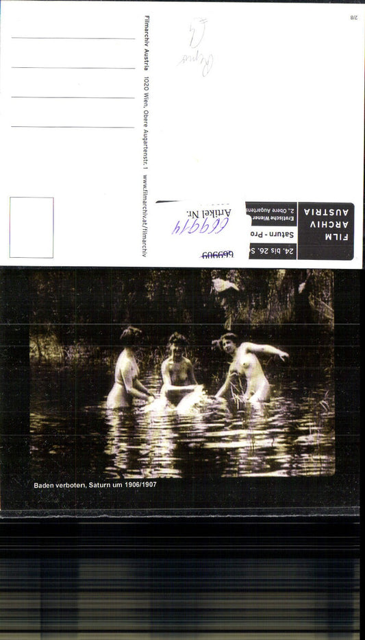 669914,Repro Baden verboten Saturn 1906/07 Frauen Akt Nude Erotik Stummfilme Wien