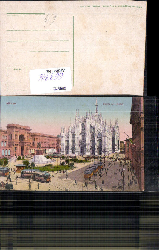 669946,Milano Mailand Piazza del Duomo Dom Straßenbahn Italy