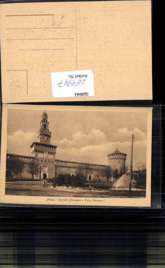 669947,Milano Mailand Castello Sforzesco et Torre Umberto Schloss Italy