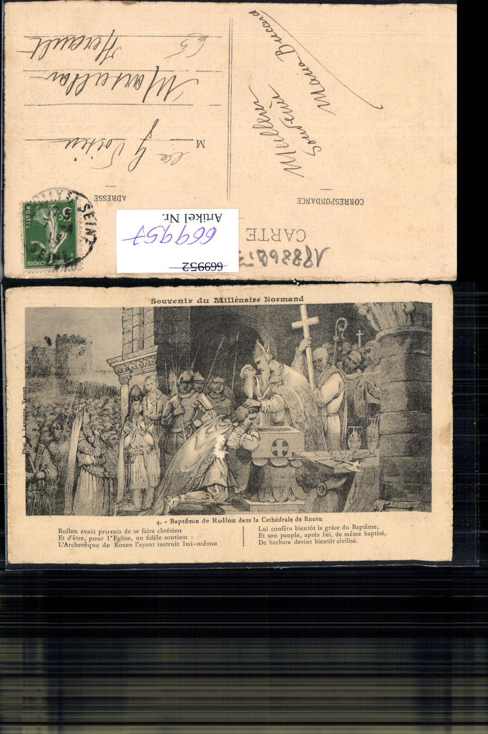 669957,Künstler Ak Bapteme de Rollon dans la Cathedrale de Rouen Religion France
