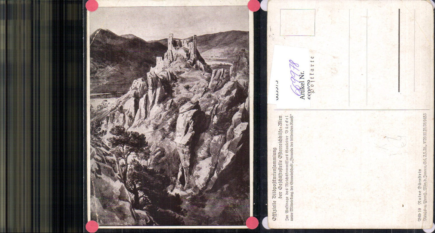 669978,Künstler Ak Ruine Dürnstein Wachau