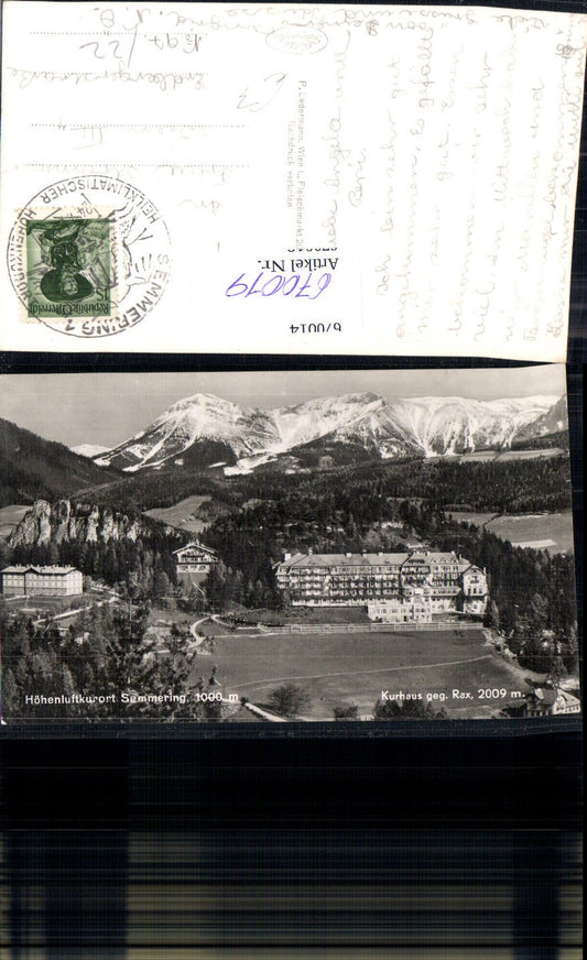670019,Foto Ak Semmering Kurhaus geg. Rax