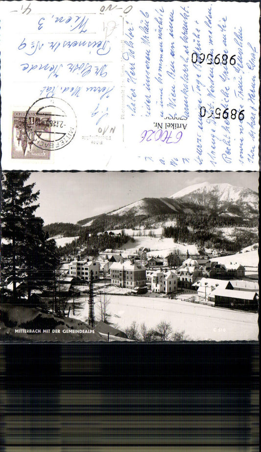 670026,Foto Ak Mitterbach am Erlaufsee mit der Gemeindealpe Winteransicht