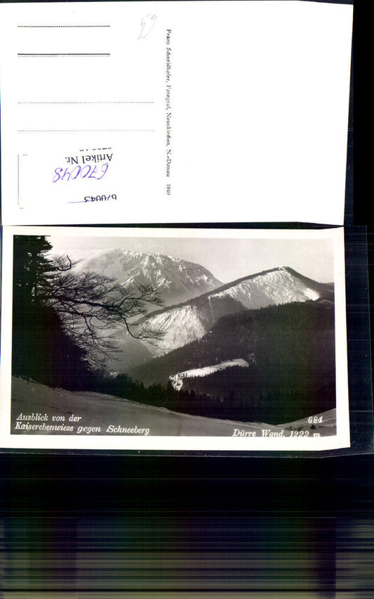 670048,Foto Ak Ausblick v. d. Kaiserebenwiese geg. Schneeberg Puchberg am Schneeberg