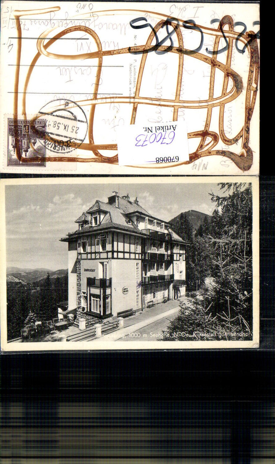 670073,Foto Ak Semmering Kuranstalt Sonnwendhof