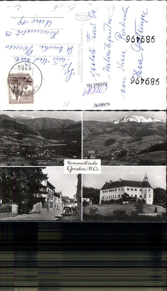 670081,Mehrbild Ak Gresten Schloss Stiebar Dorfpartie Totale