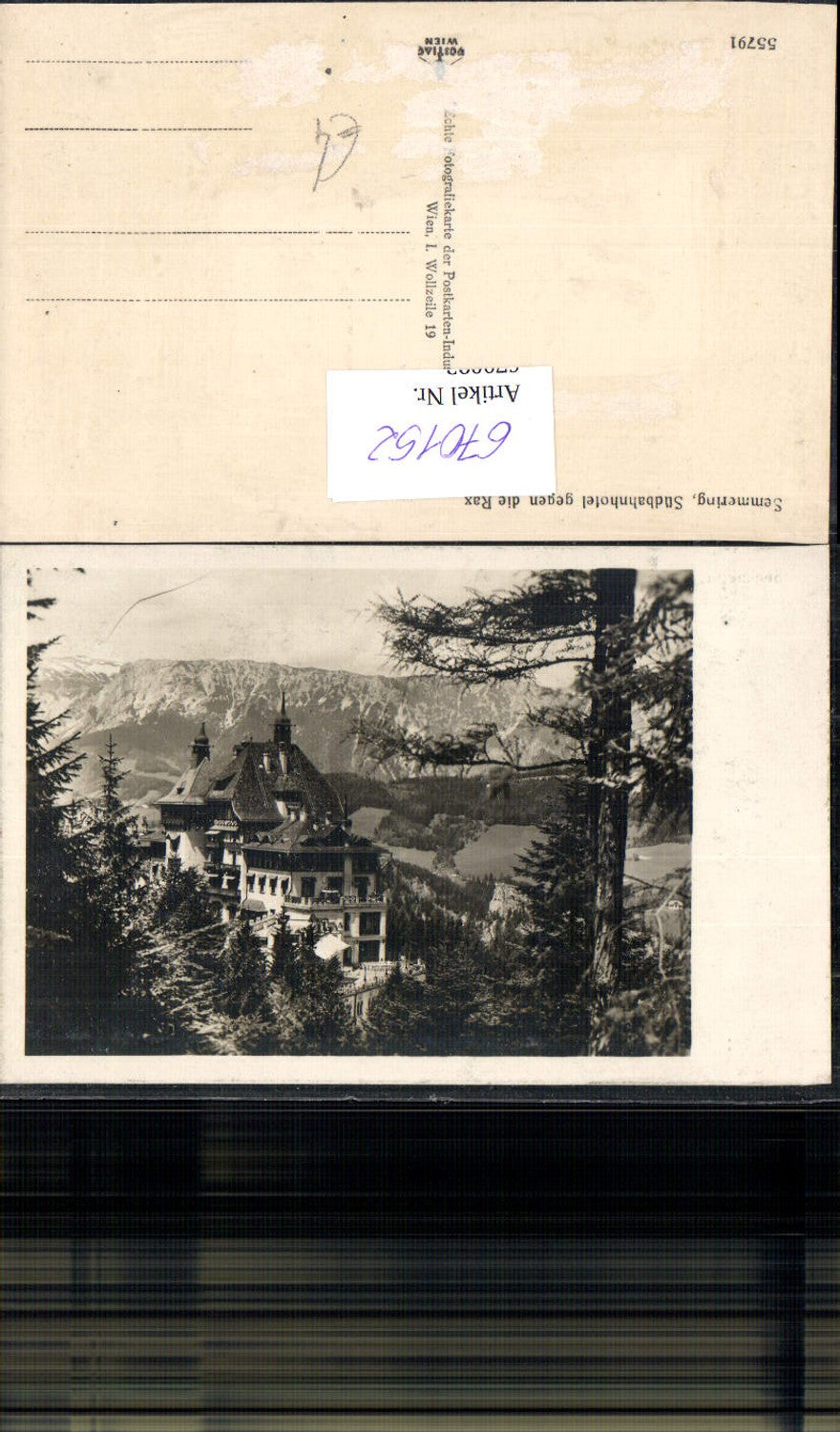 670152,Foto Ak Semmering Südbahnhotel geg. d. Rax