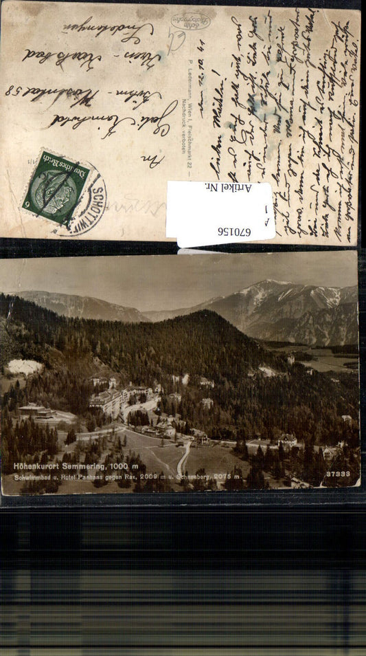 670156,Foto Ak Semmering Schwimmbad Hotel Panhans geg. Rax u. Schneeberg
