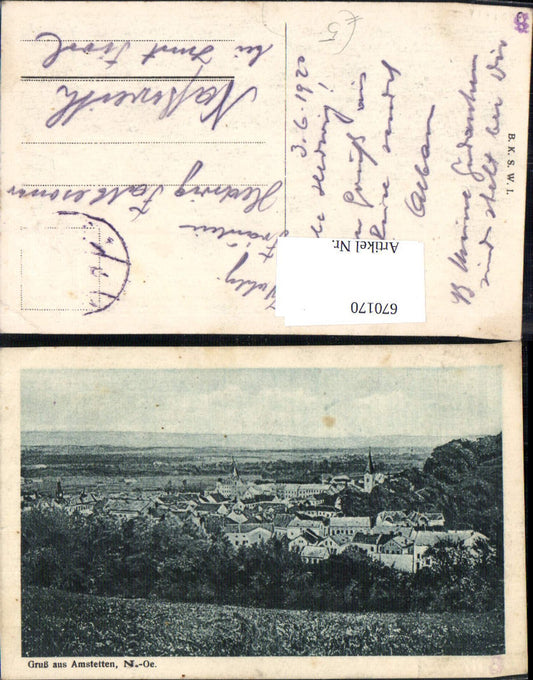 670170,Gruss a. Amstetten 1920 Ansicht