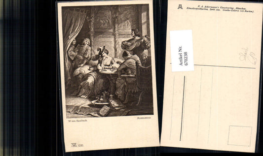 670238,Künstler Ak W. v. Kaulbach Adelheid Schach Spielen Mandoline Musik